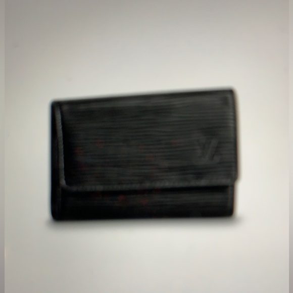 Authentic Black LV Epi Leather Card Coin Holder/Dust Bag - Picture 6 of 7
